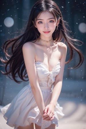 A Taiwanese girl, (realism: 1.2), analog photography style, dreamy snow scene, short black and gray braided hair, full body, soft natural light, cute and sexy smiling, happy, detailed face and blue eyes, high quality, masterpiece, detailed northern mid-autumn night background with a big moon, Chinese style mid-autumn festival atmosphere, quality: 16K, original photo face, real skin effect, clear facial features, majestic bust, analog photography style, dreamy snow scene, short black and gray braided hair, full body, soft natural light, cute and sexy, happy, detailed face and blue eyes, high quality, masterpiece, detailed northern background, quality: 16K, original photo