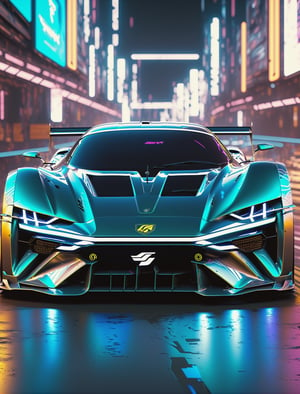 a cwide angle action shot of a futuristic race car with race livery car speeding in the streets of cyber city, , cyberpunk car, hyper-realistic cyberpunk style, futuristic product car shot, futuristic cars and mecha robots, 8k octane 3d render, cyberpunk 8 k, futuristic car, sci-fi car, 8 k octane detailed render, cyberpunk garage on jupiter, cyberpunk style , hyperrealistic, 8 k high detail concept art masterpiece, acurate, super detail, best quality, award winning, highres, 4K, 8k, 16k,cyberpunk style,Car,cyberpunk,c_car,H effect,TechStreetwear