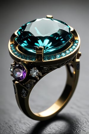 A ring with a gem in the bism2 style  