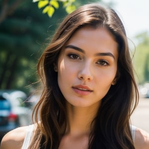 (Barbara Palvin:1.0, hailee steinfeld:0.5, jessica alba:0.7), solo photograph of a girl with light hazel eyes, perfect symmetry, full body, perfect teeth, perfect face, realistic, crystal clear, 8K UHD, highly detailed glossy eyes, (teen), Detailed and Intricate, textured skin, happy, 32C breast, athletic, fit, skinny, ultrarealistic, detailed face, bedroom eyes, high detailed skin, skin pores, hair_style , wavy_hair, long hair, natural hairline,Realism,Portrait