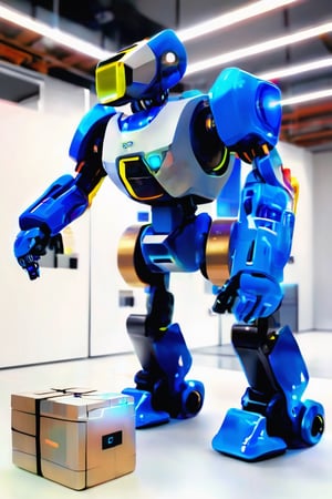 Explore the integration of artificial intelligence in electric robots and envision a scenario where they collaborate with humans in a real-world task.and electronic items. Big orore roboting fighting to under box