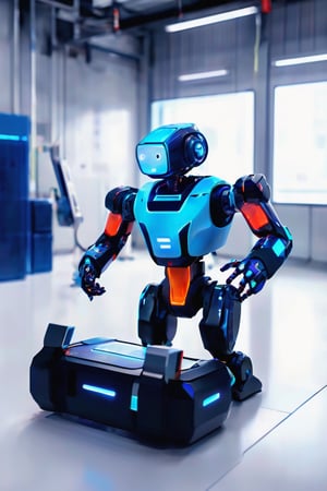 Explore the integration of artificial intelligence in electric robots and envision a scenario where they collaborate with humans in a real-world task.and electronic items. Big orore roboting fighting to under box