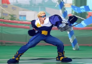 (masterpiece), best quality, high resolution, highly detailed, perfect lighting, movie, 1man, 
fighting, captain commando , blond_hair, blue goggles, Integrated goggles, mouth_open