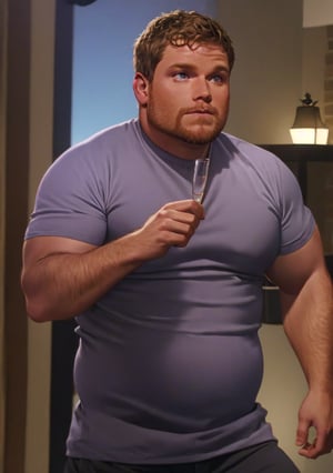 Malcolm Scott, a 35-year-old male with a chubby physique,(chubby face)