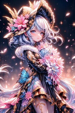 vibrant colors, female, masterpiece, sharp focus, best quality, depth of field, cinematic lighting, ((trio, adult woman)), (illustration, 8k CG, extremely detailed), masterpiece, ultra-detailed, 3 girls, short hair, black_black_purple hair, braids, blue eyes, Mountain, floral elegance, draped in a jacket crafted entirely from a myriad of multicolored flowers, a girl radiates elegance with ornate earrings and a decorative floral accent adorning her hair. The detailed illustration captures the enchanting scene, where the beauty of nature intertwines with the sophistication of an elegant ensemble. Her hair, styled with grace, frames her face in a cascade of intricate waves. The floral jacket, a kaleidoscope of colors, accentuates her regal presence. The ornate earrings add a touch of refinement, and the floral hair decoration becomes a delicate hat, harmonizing with the vibrant hues of the blossoms, illustration paints a captivating portrait of a girl embodying the splendor of nature and the refinement of elegance. The floral jacket becomes a living canvas of colors, creating a scene of timeless beauty and botanical sophistication. Sea of Flower. ,Nice legs and hot body,perfect, perfect hand, perfect hands, perfect finger, perfect fingers, 
,1 girl, pillow hug,pillow hug