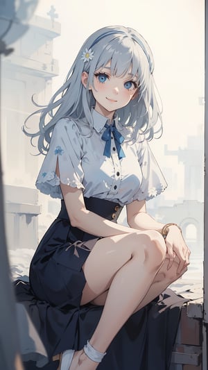 masterpiece, 8k, 16k, highres, top quality, best quality, beautiful and aesthetic,
watercolor,(soft focus:2.0), looking at viewer,
BREAK,(daydream:1.2),best lighting,  bokeh,  lens flare, 
//Character
(2girls:1.5),(cute),(kawaii),smile,teenager,smiling,randomly hairstyle,
mole under eye,(face focus:1.5),
looking at viewer, cinematic angle,
BREAK,
Modern Blue Daisy Set
This modern interpretation of the blue daisy theme includes a chic two-piece set featuring a cropped blouse and high-waisted skirt, The blouse is a fitted, button-up top with short sleeves, made from crisp white cotton, It features an embroidered blue daisy motif along the collar and down the front, adding a subtle yet eye-catching detail, The matching skirt is a high-waisted, A-line silhouette that falls just above the knees, creating a clean and contemporary look, BREAK 
The skirt is made from the same white cotton fabric, with a larger blue daisy print that covers the entire surface, creating a playful contrast with the more minimal top, Pair this set with white sneakers or strappy sandals, and accessorize with a simple blue headband and a delicate silver bracelet for a fresh, youthful outfit that’s perfect for a casual outing or a weekend brunch,
BREAK,ASU1,anime,Girl,illustration,Anime