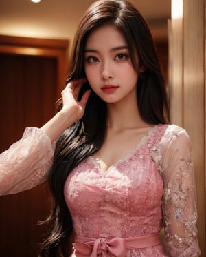 1girl solo (((long hair))) , upper body kebaya indonesia , reaistic photo. (beautiful face) (ultra hdr) ((high quality)) ,kebaya