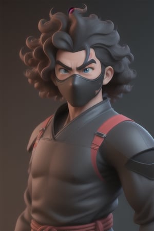 Ninja man curly hair, handsome ninja 3D MODEL