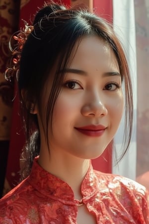 Half Body, chinese woman, (laughy smiling:1.2), curve, photo realistic, expressive, everything is in ultra high-definition, ultra HD, ultra high resolution, everything detailed, rare, flexible, complex, unique, ultra realism, 