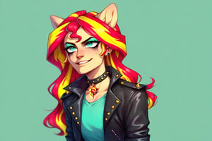 Prompt: Score_9, Score_8_up, Score_7_up, Score_6_up, Score_5_up, Score_4_up, source_cartoon, my little pony, Lyra, Bon Bon,
Sunset Shimmer MLP,  seven human girls.  Punk clothing. mlp cartoon art. pony ears, bright eye makeup looks.  ghetto background, growling, 