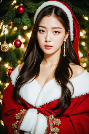 (best quality, masterpiece, ultra detailed, highres, RAW image), Perfect facial features, perfect eyes, perfect proportions, voluptuous, prestigeous, delicate,ri.ggwp_1,xyzsansweater,
Christmas costume