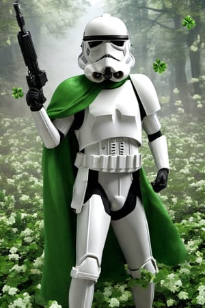 Saint Patrick Day parade,
Lucky 🍀 green clover logo sign,
Pushing a ((green stormtrooper)) ,
Green cape,
Green gloves,
Full body shot,
Detailed,
Background of Irish perade clover 🍀 Irish leaf 🌿🍀 ,
Snow,
,food ,more detail XL,Extremely Realistic,stormtrooper