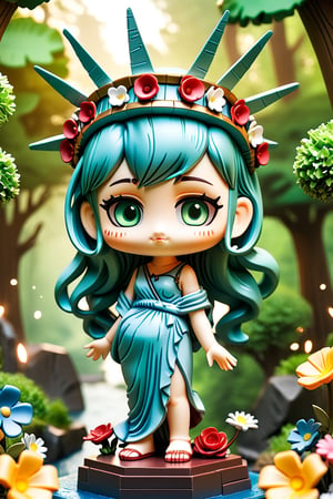 masterpiece, best quality, 
The statue of Liberty,
1girl, flowers, forest, ,chibi,more detail XL