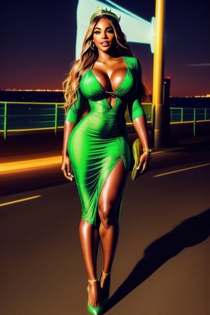 portrait of Lady liberty [Serena Williams| Carrie Underwood], 
heroin chic, 
Wearing (Liberty Head crown) ,
Liberty Green dress,
Liberty green dress,
Full body shot,
,
#KALAL ,
,