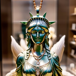 Statue of liberty in a pendant necklace,
In a jewelry shop,

,long,Spirit Fox Pendant