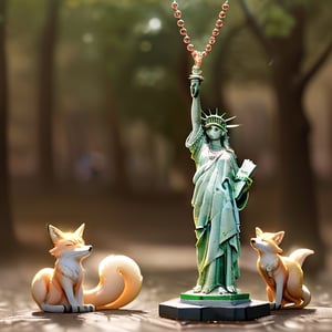 Statue of liberty ,long,Spirit Fox Pendant