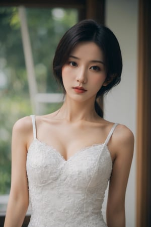 full body shot, full shot, wide shot, cute girl in beautiful white weddingsdress, polariod photo, filmgrain, full shot, full body, dynamic pose, (girl in suit, thin nose), (wearing beautiful white weddingdress:1.9), very long black hair, (updo hairstyle:1.4),(anxious face:1.3), (ahegao face:1.1), (blushed face:1.4), (realistic skin), (wedding background:1.8), (man in background:1.8), High quality texture, intricate details, detailed texture, High quality shadow, a realistic representation of the face, Detailed beautiful delicate face, Detailed beautiful delicate eyes,a face of perfect proportion, Depth of field, perspective,(big eyes:0.8), perfect body,distinct_image, (finely detailed beautiful eyes and detailed face), light source contrast,photorealistic, realistic,// realistic skin, slim waist, small hight, slim body, (huge breasts:1.2),((gigantic breasts:1.8)),(pureerosface_v1:0.5) , (ulzzang-6500-v1.1:0.5),Singaporean girl,ahg, ,1 girl,jisoo,yoona,goyoonjung,Girl,jeon_jihyun
