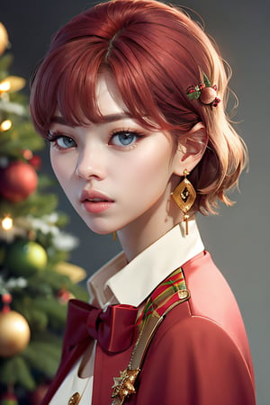 Chaeyoung, portrait, realistic, high_resolution, christmas,Jeongyeon