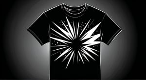 
vector graphics, black and white image T-shirt design, image on a black background, background color: black full #000000