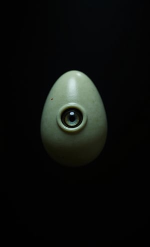 creature mysterious egg, black background