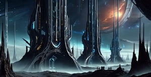 cosmic stile, sci-fi, towers