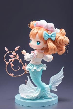 Chibi,3D Figure, solo,  ,figma,mermaid,cinnamoroll,mermaid cinnamoroll