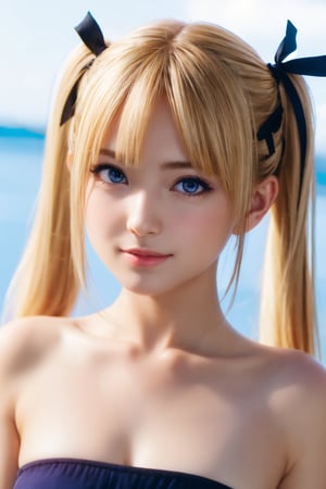 (masterpiece), (best quality), (ultra detailed),(illustration), (1girl), standing,looking at viewer, (interview),beautiful detailed eyes, delicate beautiful face, Floating,(high saturation),(shining), breast, marie rose, blond hair, twin_tails, hair_ribbons,