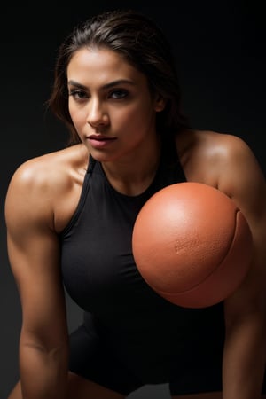 raw photo, portrait, photo of beautiful woman, athletic, dynamic pose,sports outfit, fitness model, detailed skin texture, pores, goosebumps, (posing in simple black background), lowkey lighting, film grain, shadows, rim light.realistic, photography, professional, color, graded, 8K, F2.4, 35mm. 