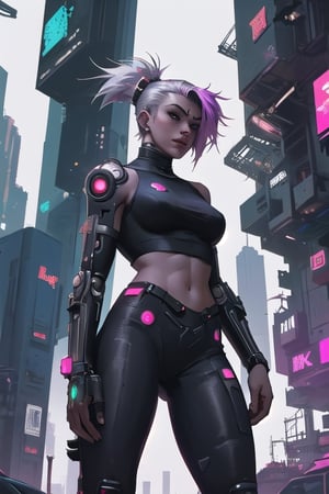 a female cyberpunk warriror 