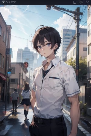  school uniform male thin figure