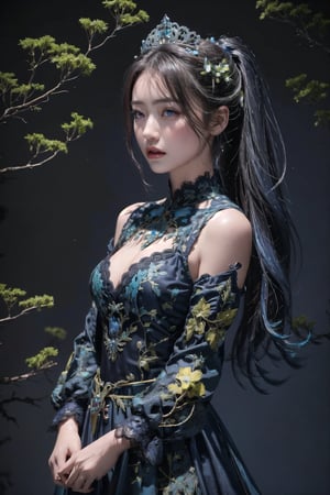 Sex, super fine illustration,masterpiece, best quality,{beautiful detailed eyes},1girl,finely detail,Depth of field, 4k wallpaper,bluesky,cumulus,wind,insanely detailed frills,extremely detailed lace,BLUE SKY,very long hair,Slightly open mouth,high ponytail,silver hair,small Breasts,cumulonimbus capillatus,slender waist,There are many scattered luminous petals,Hidden in the light yellow flowers,Depth of field,She bowed her head in frustration,Many flying drops of water,Upper body exposed,Many scattered leaves,branch ,angle ,contour deepening,cinematic angle ,{{{Classic decorative border}}}
