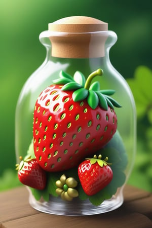 strawberry,BugCraft,in bottle,fruit,yume kawaii
