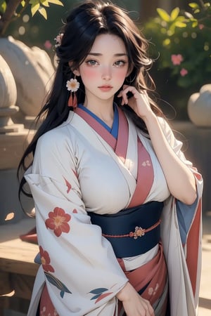 1 girl,beautiful Girl ,extremely detailed and delicate anime face and eyes,single focus,Beautiful Lips, {correct posture}, {minutes details}, {detailed body}, {detailed clothing}, {Bright Eyes}, {accessories}, {solo},8k,(Hands:1.1),better_hands,expression,8k, ((best quality)), ((masterpiece)), high_res,black hair, hair ornament, flower, outdoors, japanese clothes, wide sleeves, kimono, sleeves past wrists, sash, obi, floral print, nature,torii,shy,begging,stockings,8k,((uncensored)),(Hands:1.1),looking at viewer,(crying),large_breasts,William-Adolphe Bouguereau,Realistic,More detail,Ultra details++ ,pkmndelia