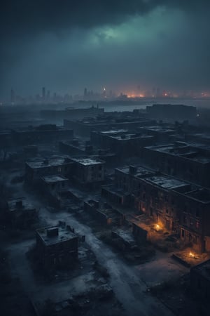 (highly detailed close photography), cinematic colors, texture, film grain, (abandoned Liberty Island city:1.2), in the desert, at night (cloudy:0.7), zombie-like creatures roaming the streets, lots of fog, intricate, scary atmosphere, dark vibes, gloomy, hyper detailed, vibrant colours, epic composition, official art, unity 8k wallpaper, ultra detailed, masterpiece, best ,HellAI,Landskaper,fire