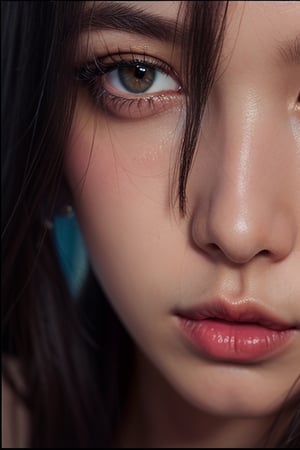 ultrarealistic,Looking at viewer,lips closed,realistic eyes,Realistic skin rendering, hyperrealistic rendering, photorealism,round jawline,korean skin,