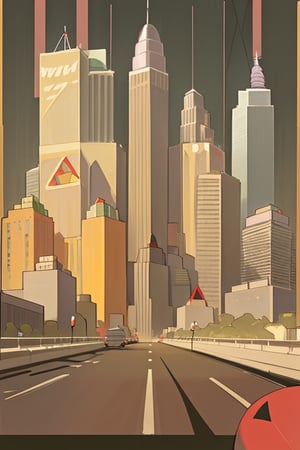 New york city, 1920s era, geometric shapes, busling streets, metropolis, summer, skyscrapers, realistic, vintage