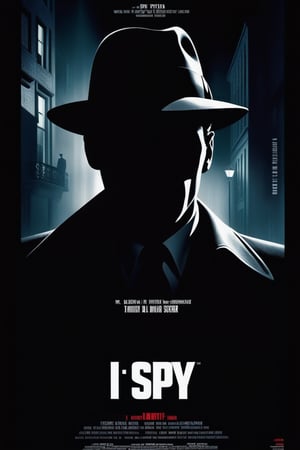 Movie poster for the film "I, Spy", film noir style, dark and moody ,movie poster