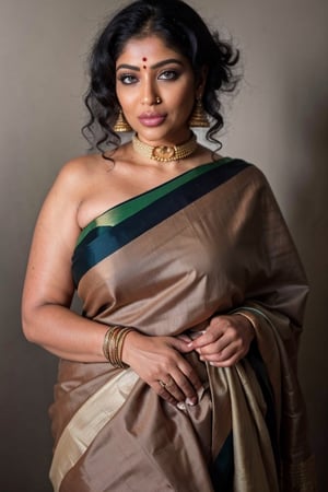 masterpiece, 8k, best quality, ultra highres, professional photography, sharp focus, HDR, 8K resolution, intricate detail, sophisticated detail, depth of field, photorealistic, ((dense curly hair, colored hair streaks)), ((dusky Tamil woman in blouseless sari)), stylish hairdo,milf, bedroom, diamond choker, , muscular slut, large breasts, blushing, ((kohl eyed)), large breast, curvaceous, white background, fashion photography,((busty)), hyperrealistic, (analog quality:1.3), (film grain:1.2), beautiful brick wall background, (best quality:1.3), ultra clarity , super realism , 8k, (natural skin texture, hyperrealism, soft light, sharp:1.2), (intricate details:1.12), hdr, (dark shot:1.33), neutral colors, (hdr:1.4), (muted colors:1.5), technicolor, (intricate), (night:1.4), hyperdetailed, dramatic, intricate details, (cinematic),super realism , 8k, (natural skin texture, hyperrealism, soft light, sharp:1.2), (intricate details:1.12), hdr, vibrant colors, (hdr:1.4), (vibrant colors:1.4), (intricate), (artstation:1.2), hyperdetailed, dramatic, intricate details, (technicolor:0.9), (rutkowski:0.2), cinematic, detailed