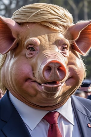 Donald Trumps as a pig.

8k, hd, highly detailed, intricate, best quality, high_res, masterpiece.