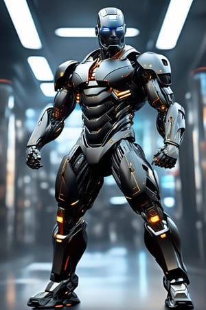 full body scale superhero cyborg,black skin,extremely muscular,niji5,Yamata,DonMCyb3rN3cr0XL ,black male features
