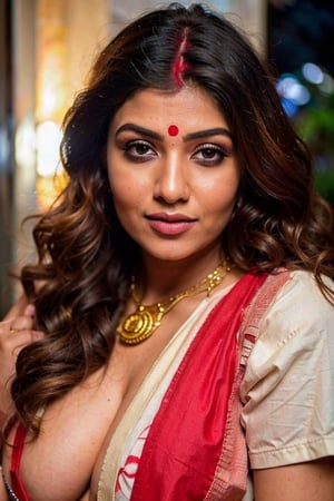 masterpiece, 8k, best quality, ultra highres, professional photography, sharp focus, HDR, 8K resolution, intricate detail, sophisticated detail, depth of field, photorealistic, (((sindoor on hair partings))), ((voluptuous,slighty_chubby)), hindu milf, sexy woman with hina tattos,  lariat necklace, large breasts, blushing, kohl eyed, ((large breast, curvaceous)), sitting at dashashwamedh ghat of Varanasi, temples of Varanasi, benares, hyperrealistic, (analog quality:1.3), (film grain:1.2), beautiful background, (best quality:1.3), ultra clarity , super realism , 8k, (natural skin texture, hyperrealism, soft light, sharp:1.2), (intricate details:1.12), hdr, (dark shot:1.33), neutral colors, (hdr:1.4), (muted colors:1.5), technicolor, (intricate), (night:1.4), hyperdetailed, dramatic, intricate details, (cinematic),super realism , 8k, (natural skin texture, hyperrealism, soft light, sharp:1.2), (intricate details:1.12), hdr, (dark shot:1.22), vibrant colors, (hdr:1.4), (vibrant colors:1.4), (intricate), (artstation:1.2), hyperdetailed, dramatic, intricate details, (technicolor:0.9), (rutkowski:0.8), cinematic, detailed,