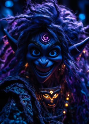 (sacred night elf, puppet glowing eyes), (ultra-fine HDR),extremely delicate and beautiful, smiling, very detailed intricate eyes