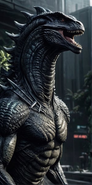 Xenomorph Godzilla hyperrealistic 
