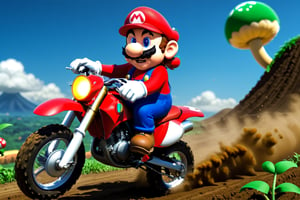 Mario on a dirt bike