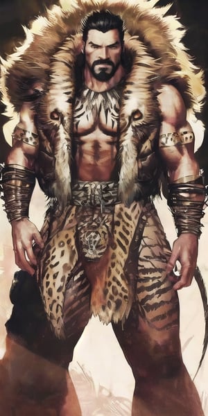 realistic alpha male muscular Kraven the hunter