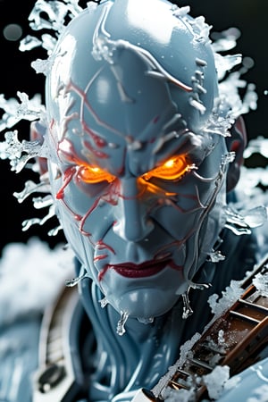 Mr. Freeze, DC Comics supervillain. A tragic figure, driven by the quest to save his terminally ill wife. Following a lab accident, he relies on a cryogenic suit to survive and wields a freeze gun that allows him to freeze objects or people. he uses cold-themed crimes and ice-based weaponry in a surreal, monochromatic world, a mysterious figure wearing a porcelain mask stands amidst a swirling storm of shattered mirrors and floating petals., Miki Asai Macro photography, close-up, hyper detailed, trending on artstation, sharp focus, studio photo, intricate details, highly detailed, by greg rutkowski
, trending on artstation, sharp focus, studio photo, intricate details, highly detailed, by greg rutkowski

