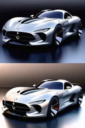 a concept car with Dyson spheres as wheels that create anti gravity to fly and hover futuristic in style of Dodge Viper and Mercedes McLaren