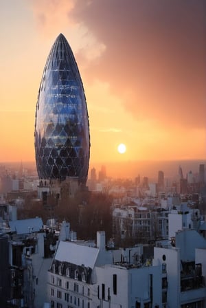 The Gherkin egg shaped building post apocalyptic 