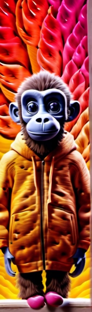 
full-body picture .Generate hyper realistic image of an ancient psychedelic scroll featuring an ink wash painting of a monkey eating a bag of gummy bears and brownies, surrounded by bananas, creating an evocative piece reminiscent of classical psychedelic acid art, Movie Poster,Movie Poster, sharp focus, intense colors, vibrant colors, chromatic aberration,MoviePosterAF, UHD, 8K,