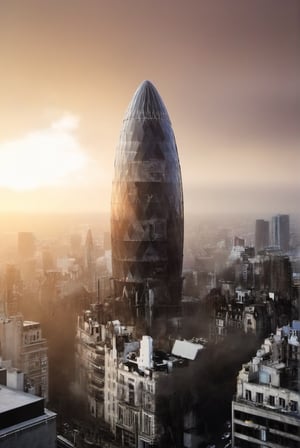 The Gherkin egg shaped building post apocalyptic 